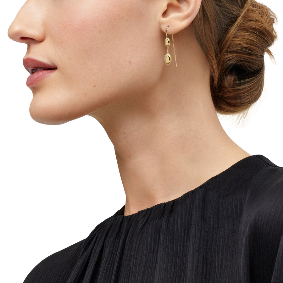 14Kt Yellow Dangle Beads Earring