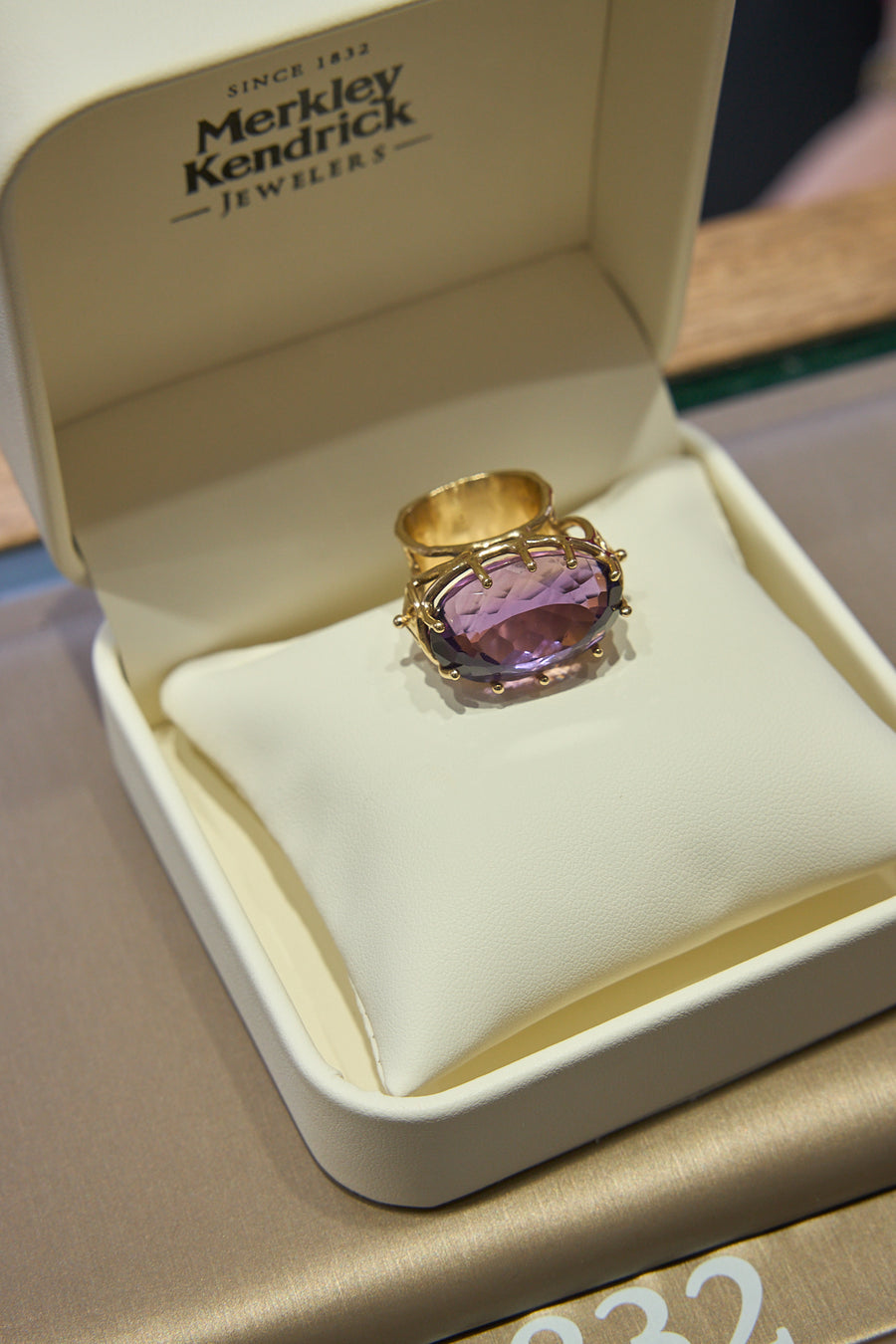 14 Karat Yellow Gold Amethyst Cocktail Ring