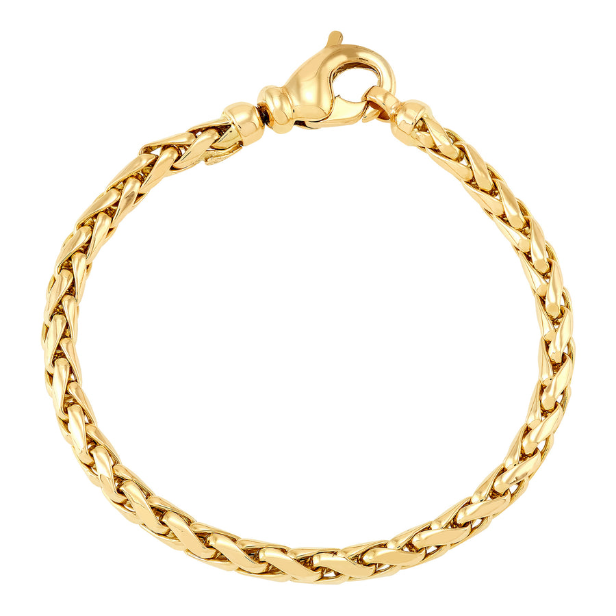14 Karat Yellow Gold Hollow Weave Link Bracelet