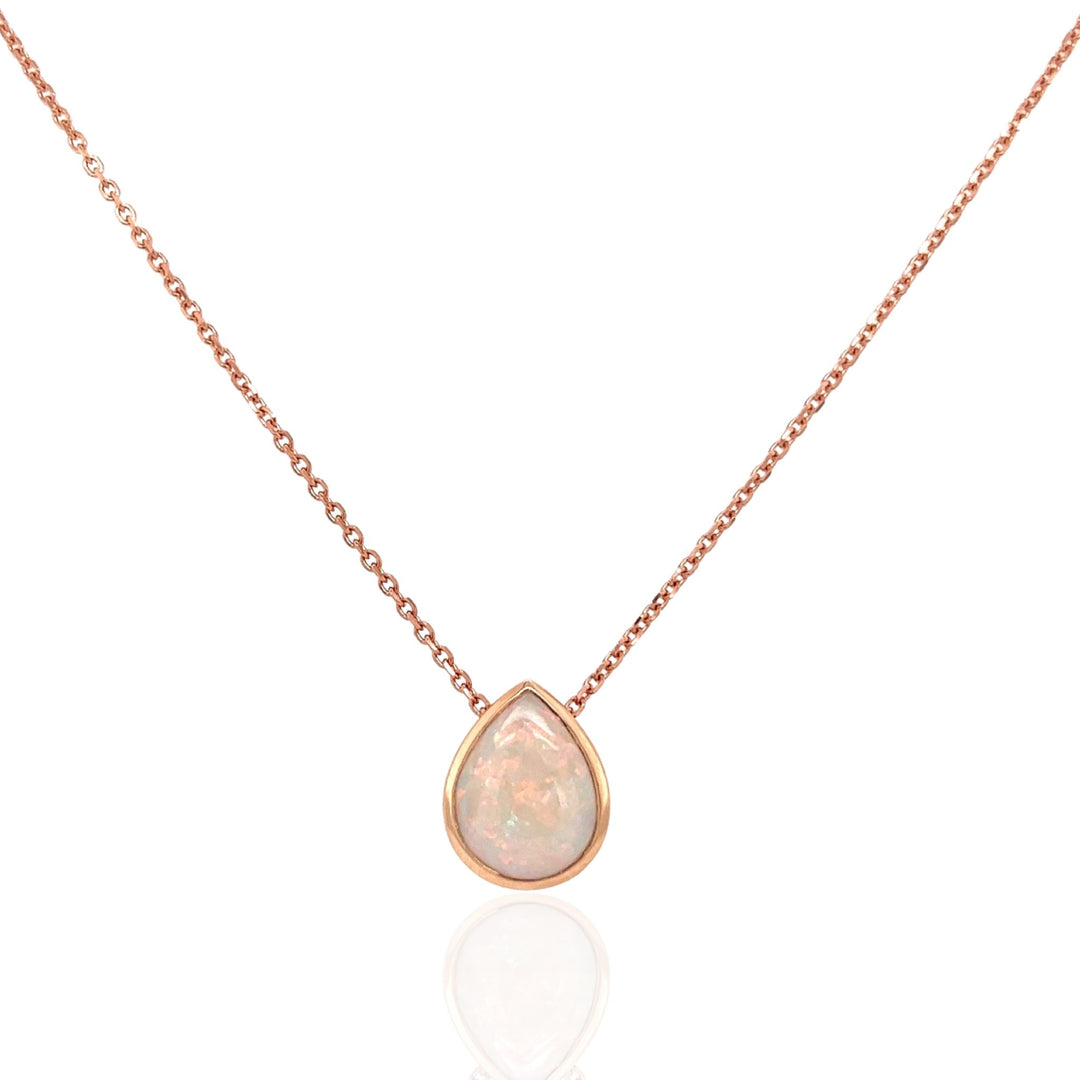 14 Karat Rose Gold Opal Necklace