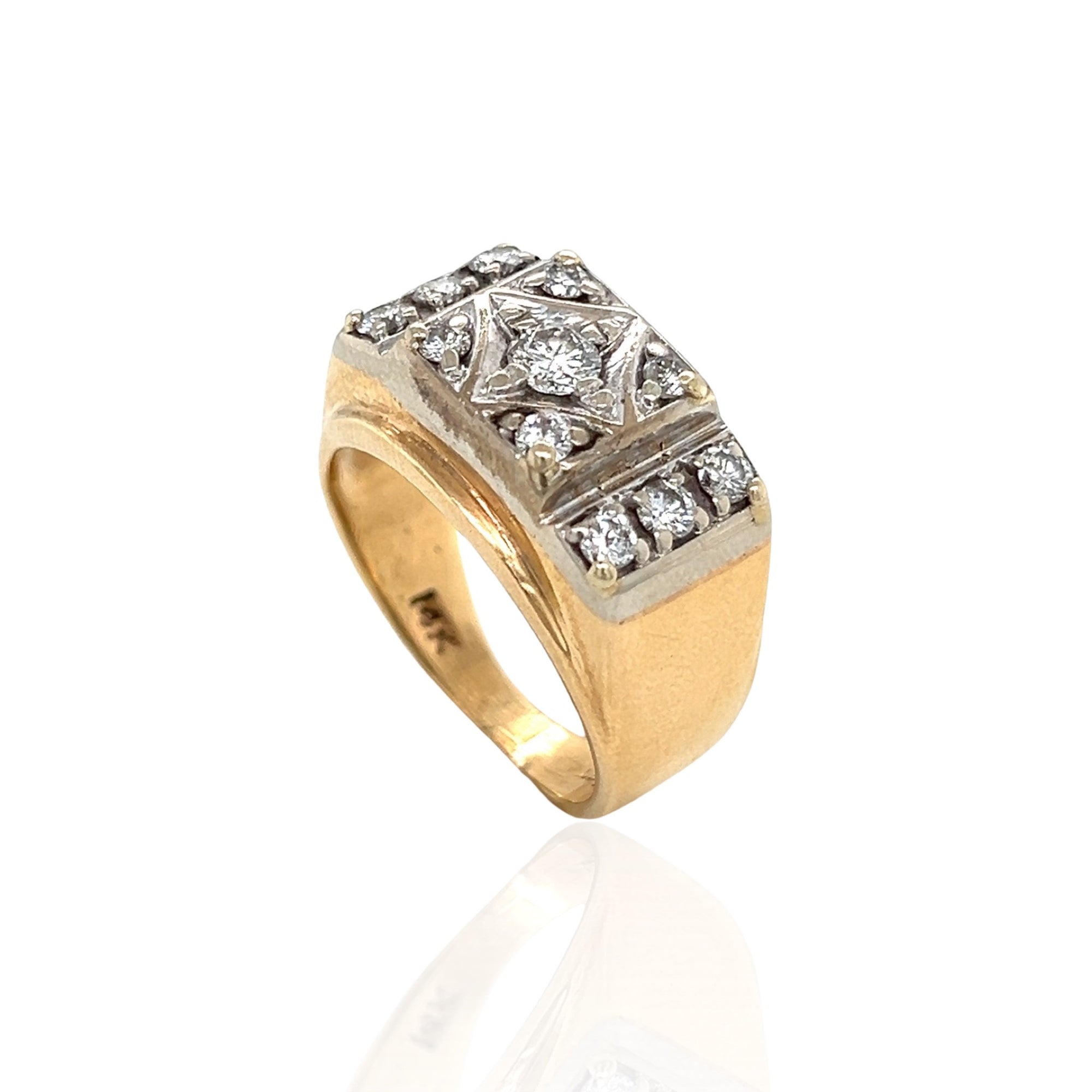 14 Karat Yellow Gold Diamond Ring