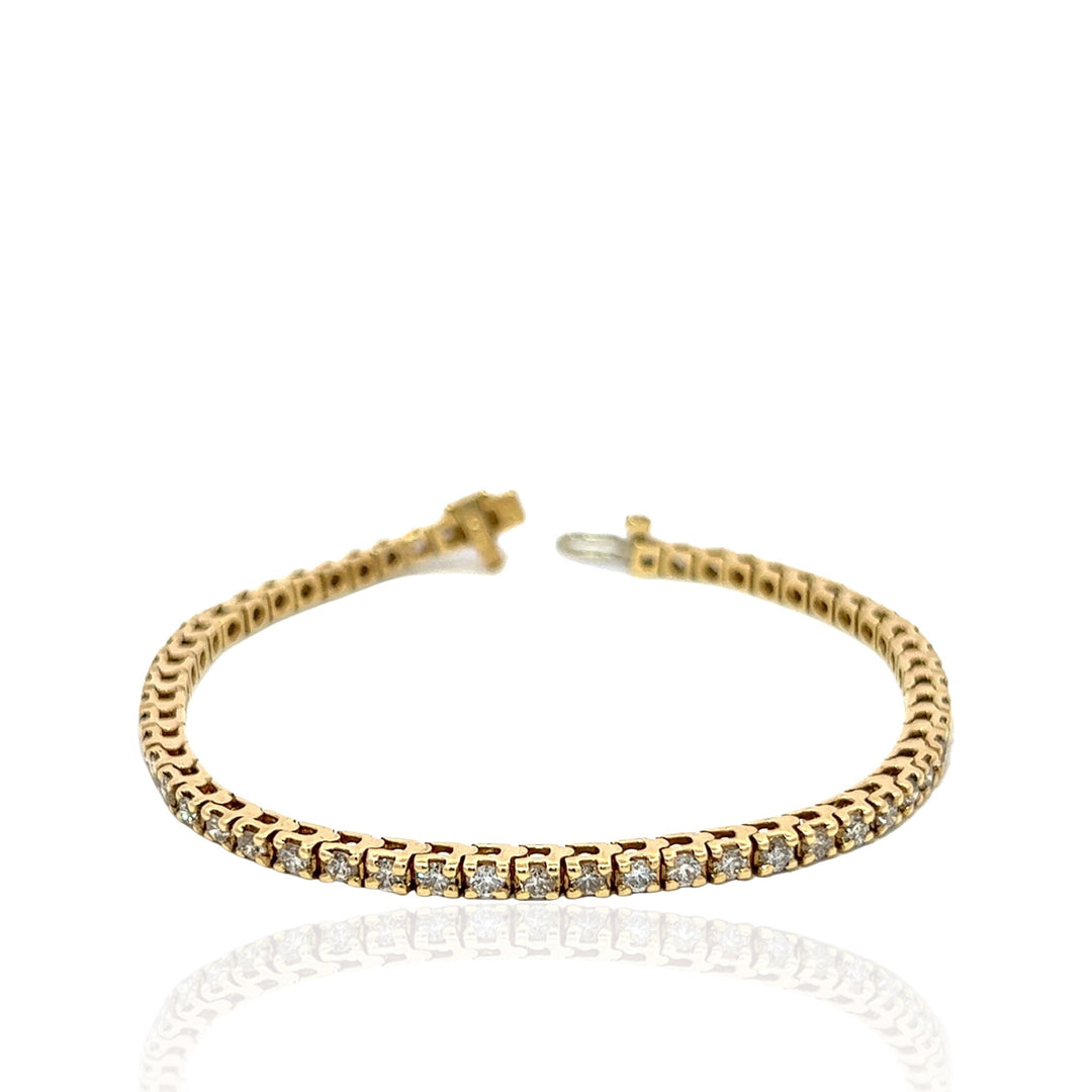 14 Karat Yellow Gold 3.35 cttw Diamond Bracelet
