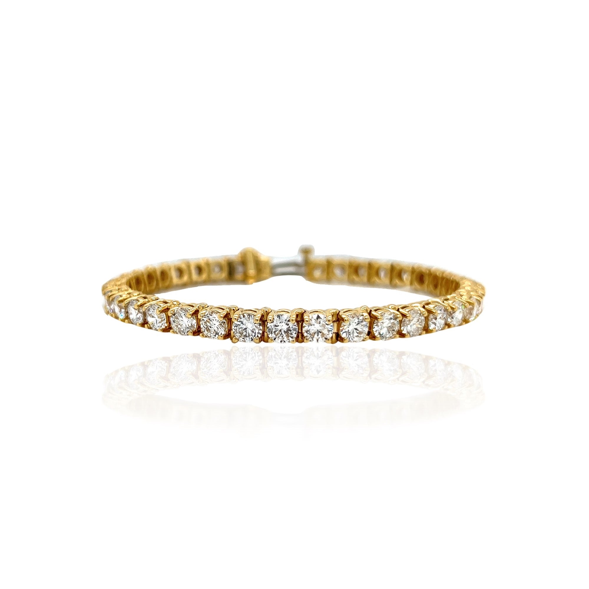 Diamond Line Bracelet in 14K Yellow Gold, 15.00ctw