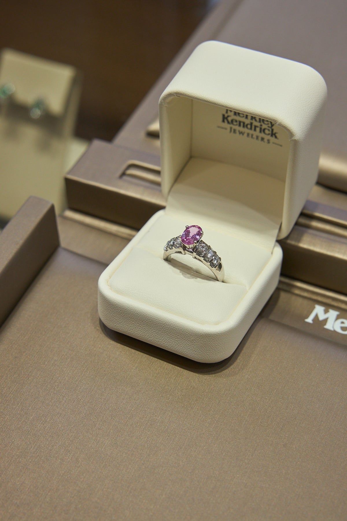 18 Karat Pink Sapphire and Diamond Ring