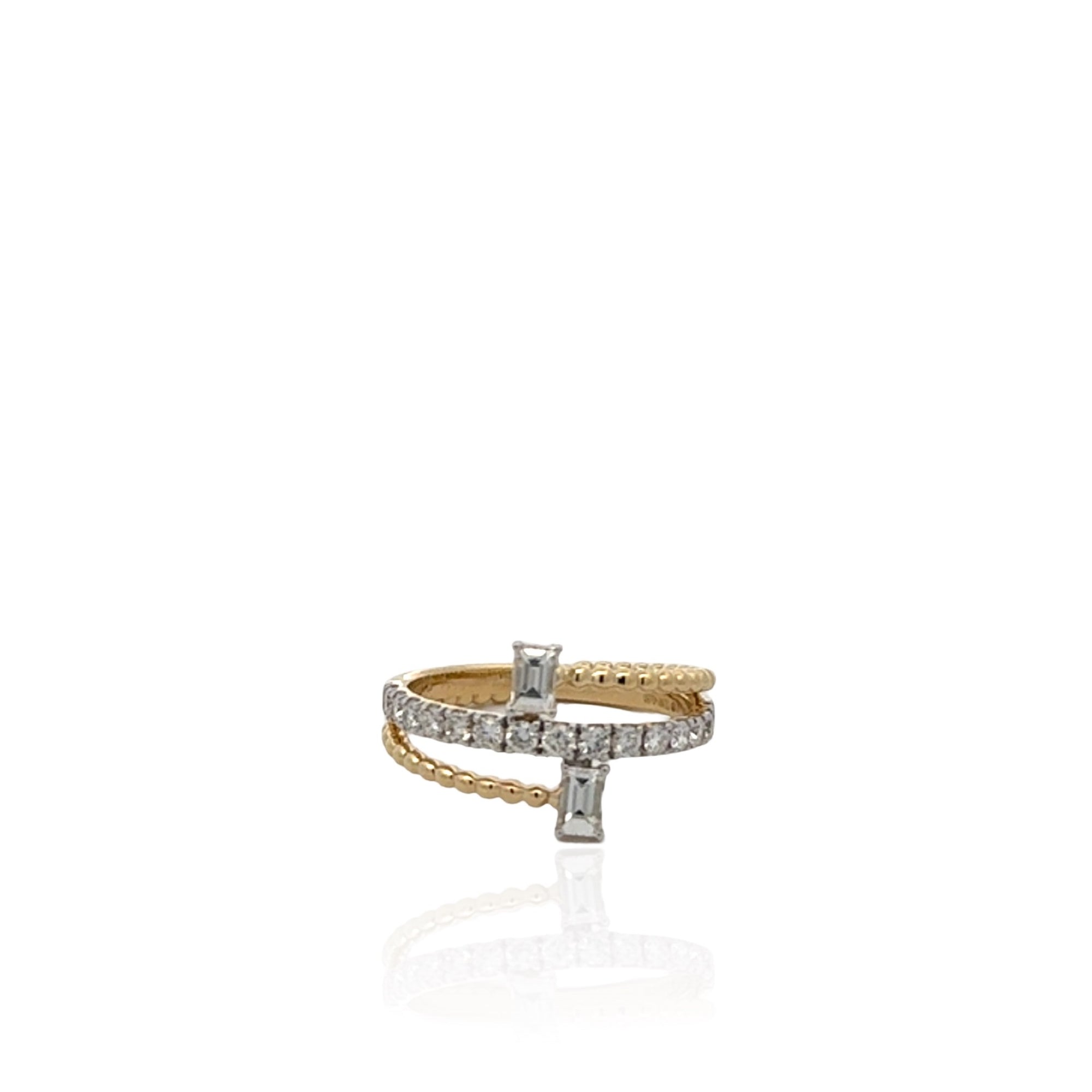 Triple Diamond Ring in 14K Yellow Gold