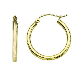 14 Karat Yellow Gold 2x20 mm Hoop Earrings