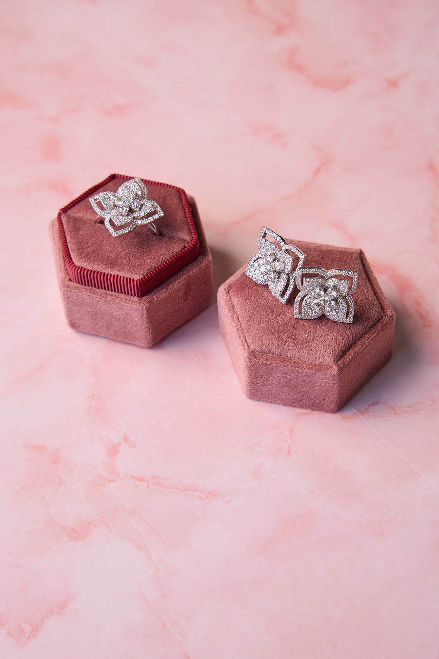 Floral Diamond Earrings in 14K White Gold, 2.28ctw