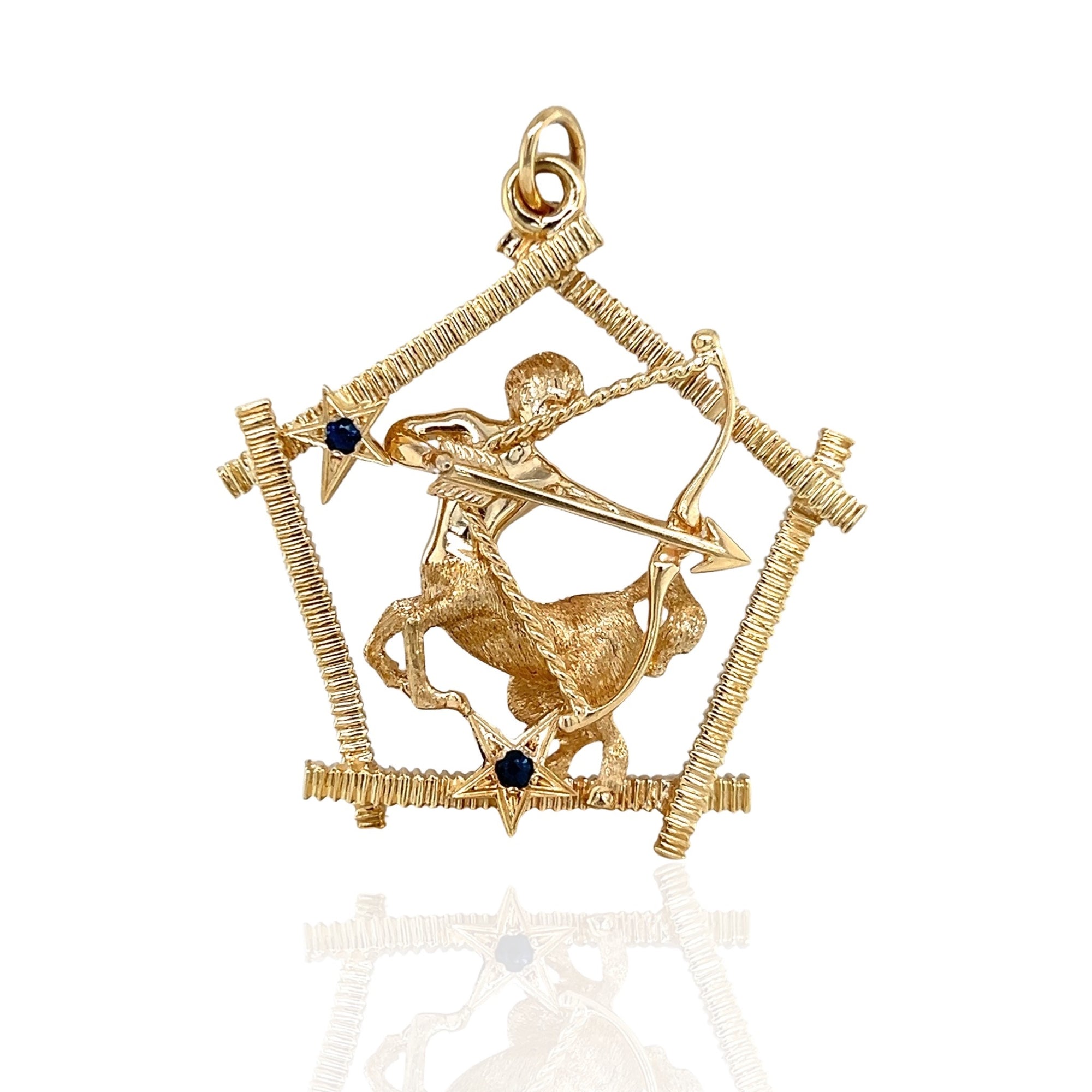 14 Karat Yellow Gold Charm with Sapphires