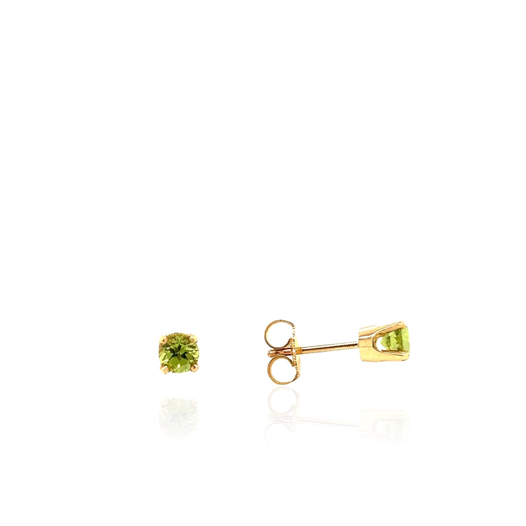 14 Karat Yellow Gold Peridot Earrings