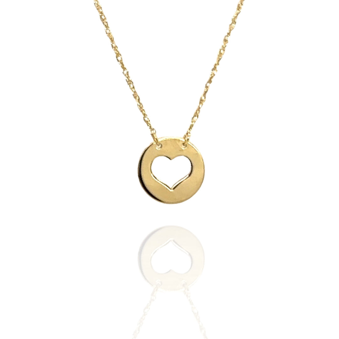14 Karat Yellow Gold Heart Necklace