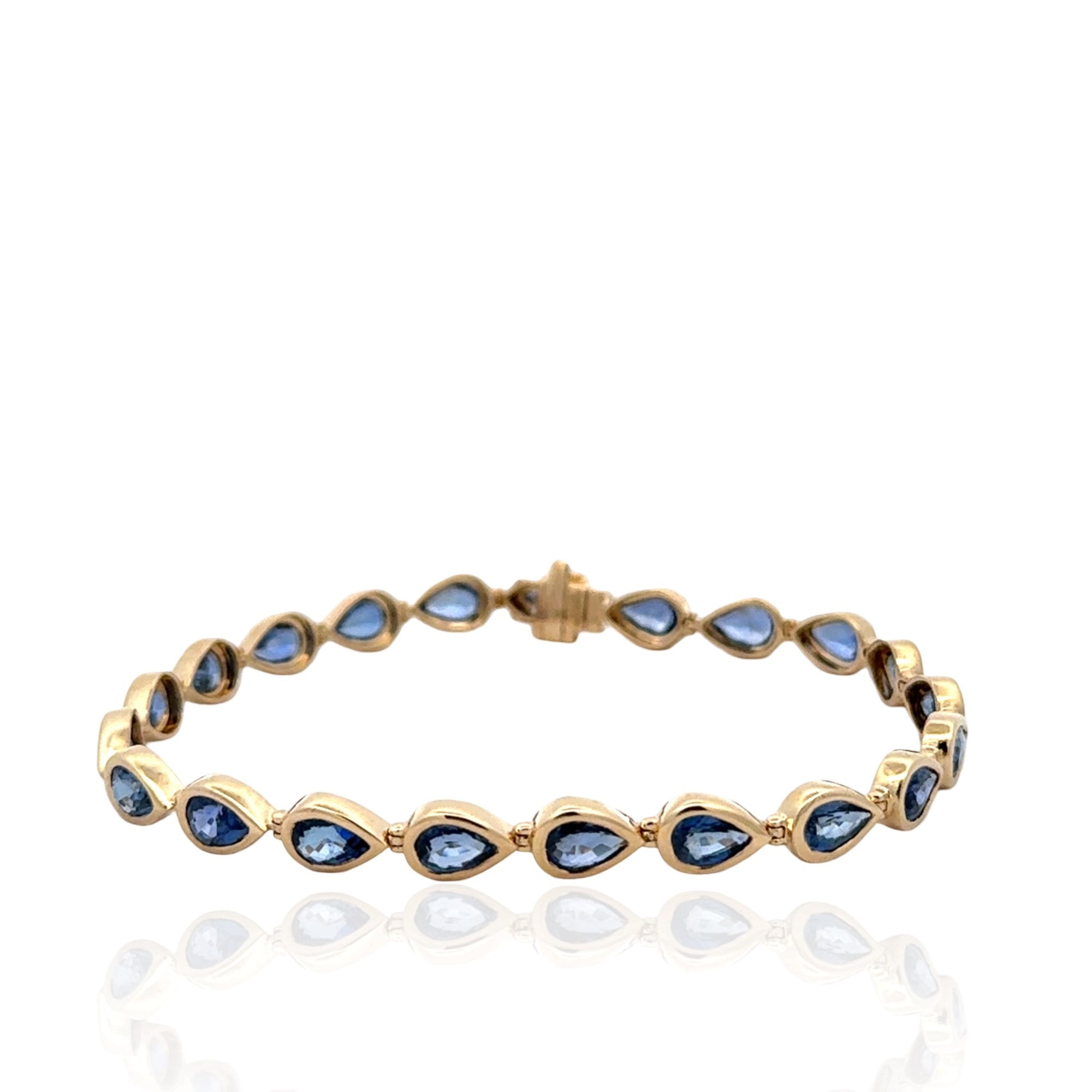 14 Karat Yellow Gold Sapphire Bracelet