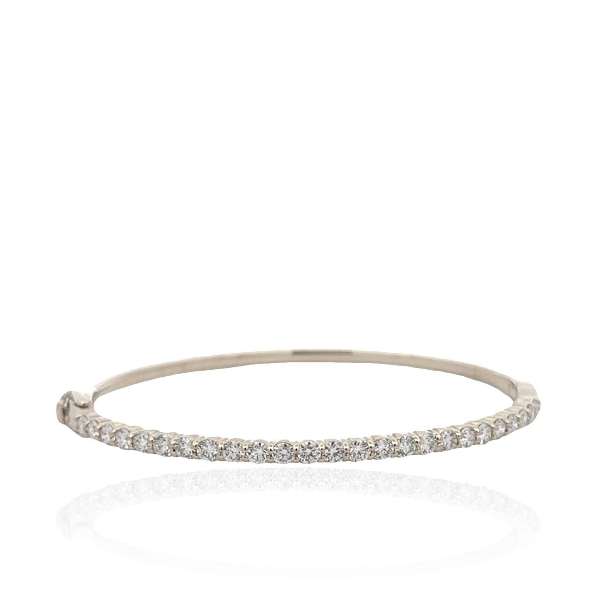 14 Karat White Gold Diamond Bangle Bracelet