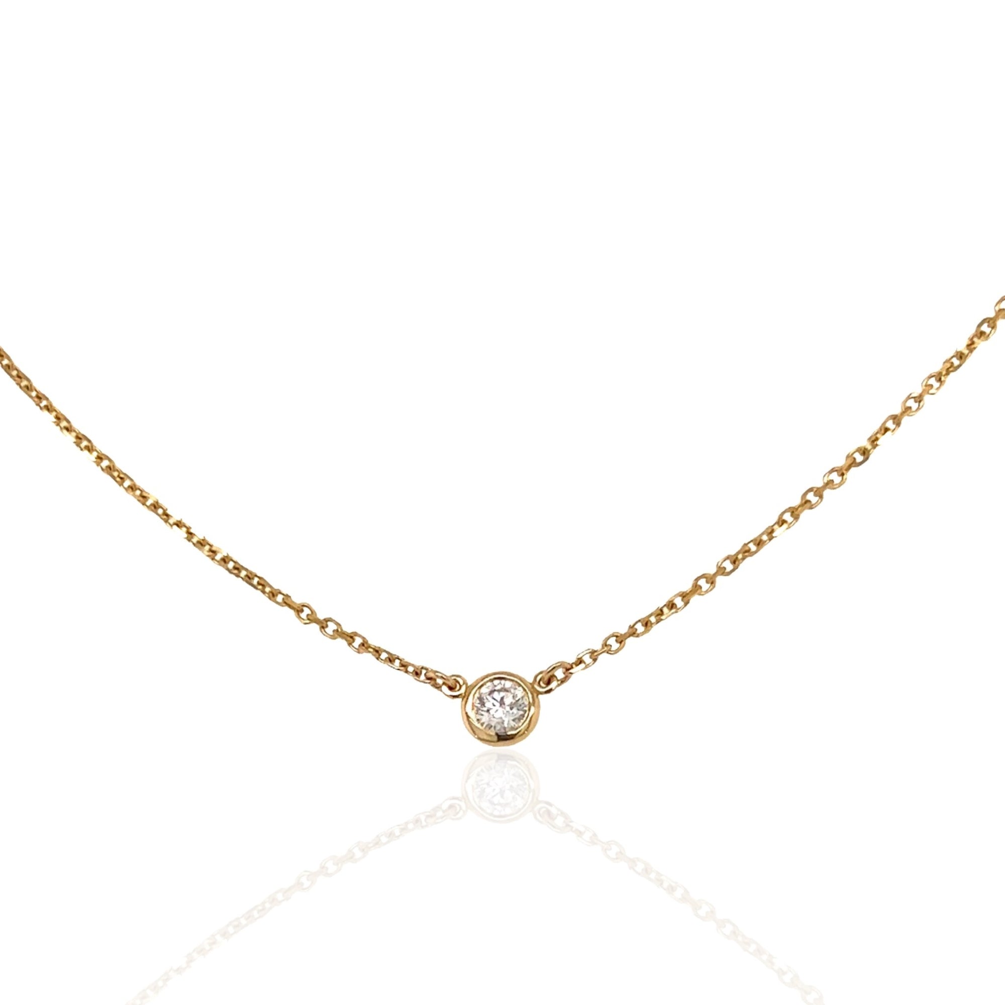 14 Karat Yellow Gold Diamond Necklace