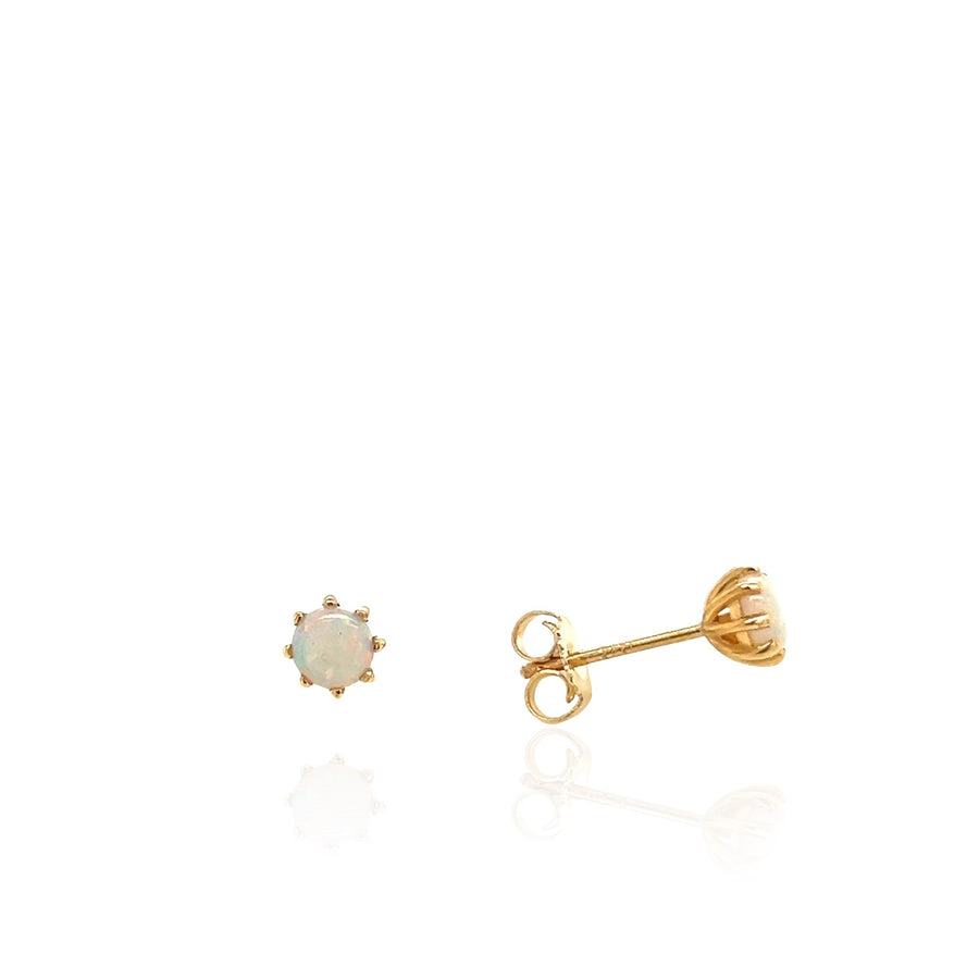 14 Karat Yellow Gold Opal Earrings
