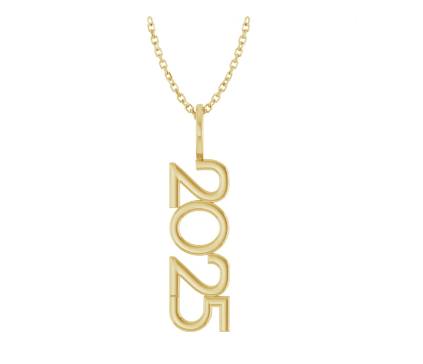 2025 Graduation Necklace – 14K Gold with Adjustable Chain