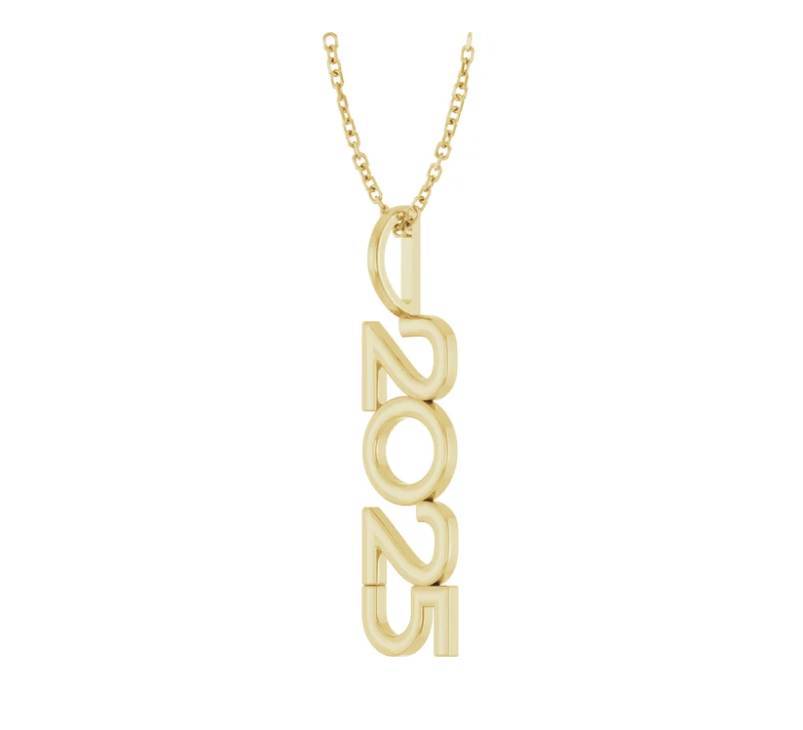 2025 Graduation Necklace – 14K Gold with Adjustable Chain