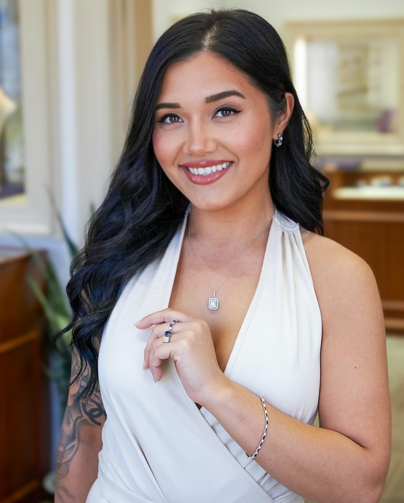 14 Karat White Gold Diamond Halo Pendant