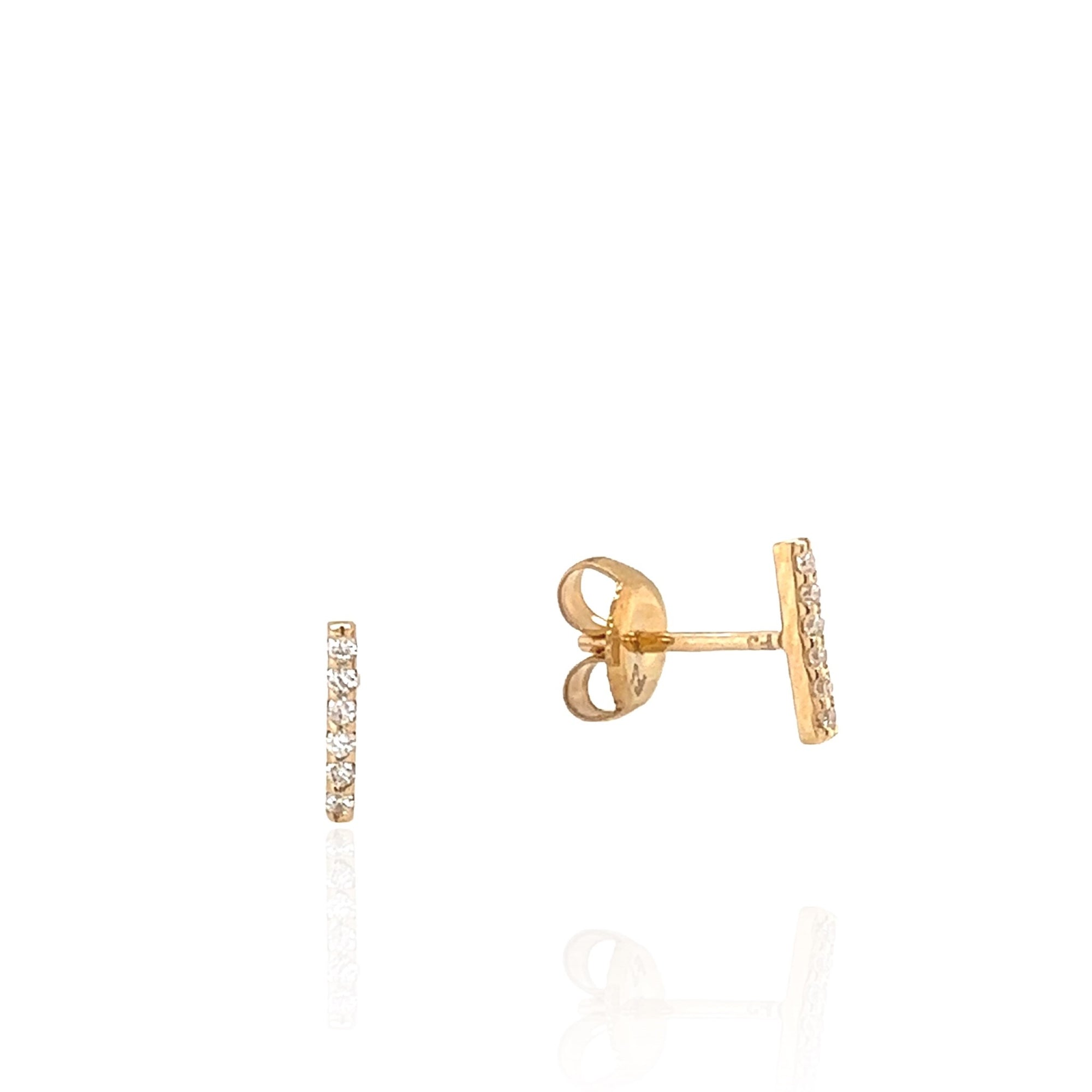 14 Karat Yellow Gold Diamond Earrings