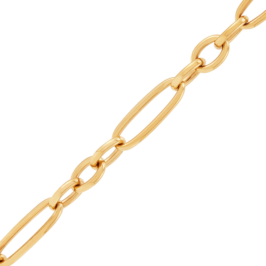 14 Karat Yellow Gold 1+3 Figaro Link Bracelet
