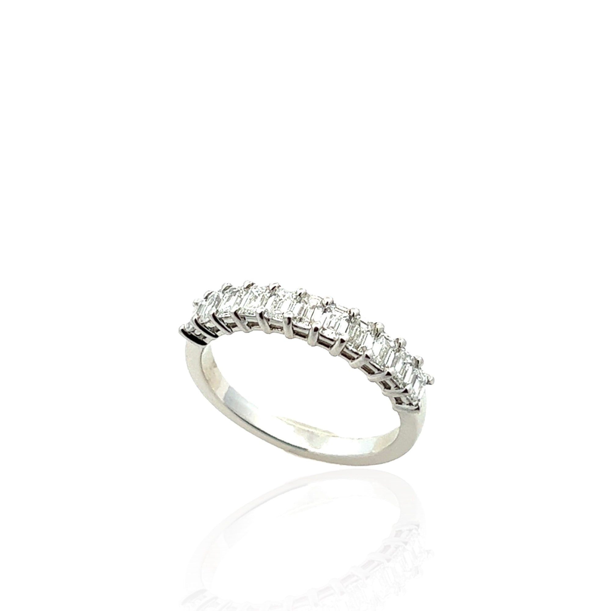 Platinum Emerald Cut Diamond Band