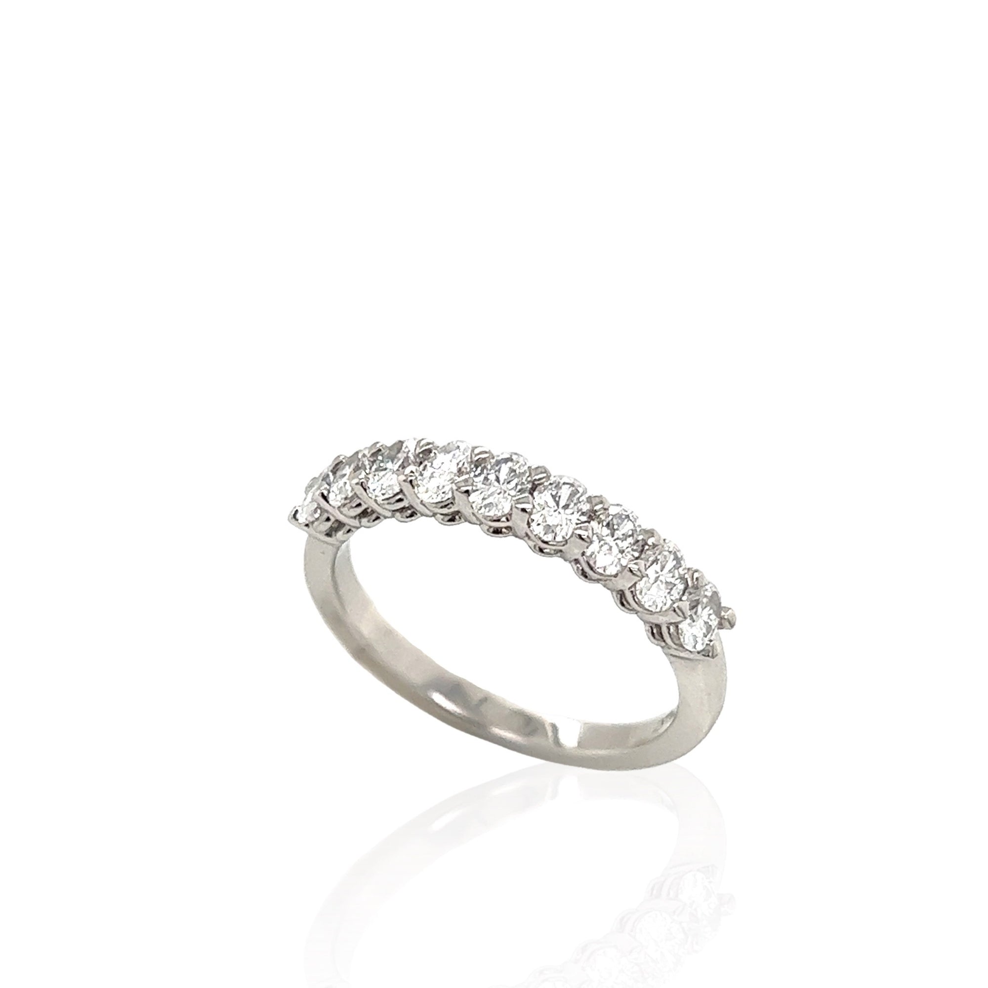 Platinum Oval Cut Diamond Band