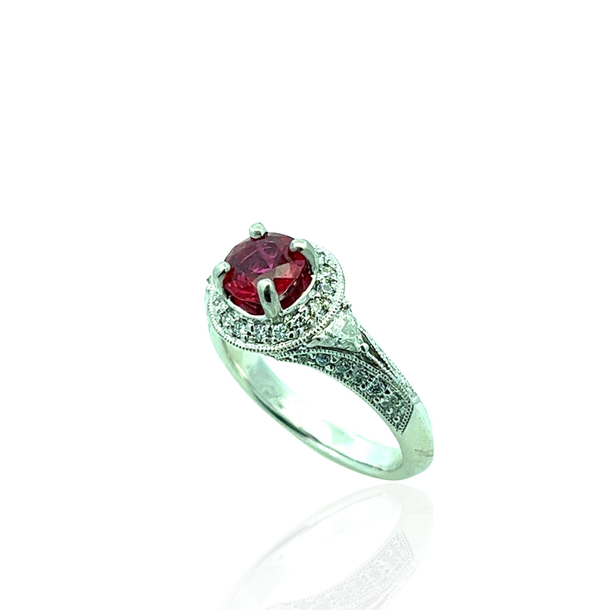 Platinum Ruby and Diamond Ring