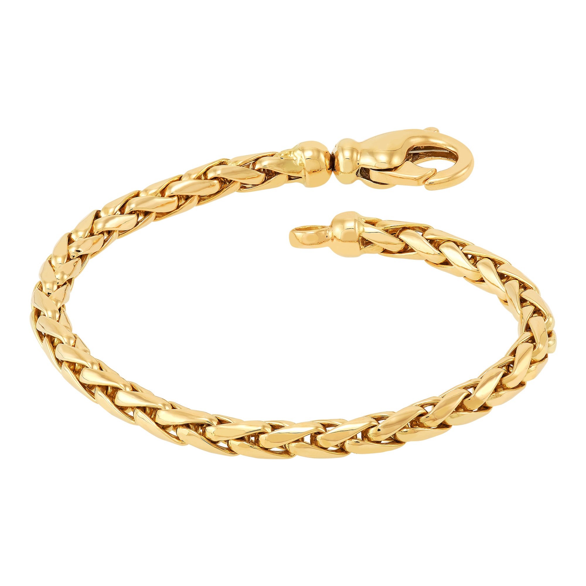 14 Karat Yellow Gold Hollow Weave Link Bracelet
