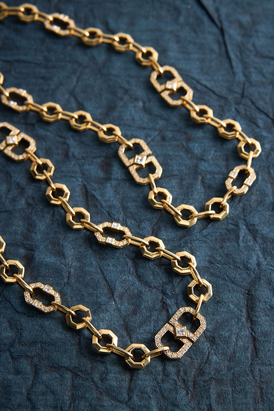 18 Karat Yellow Gold and Diamond Necklace