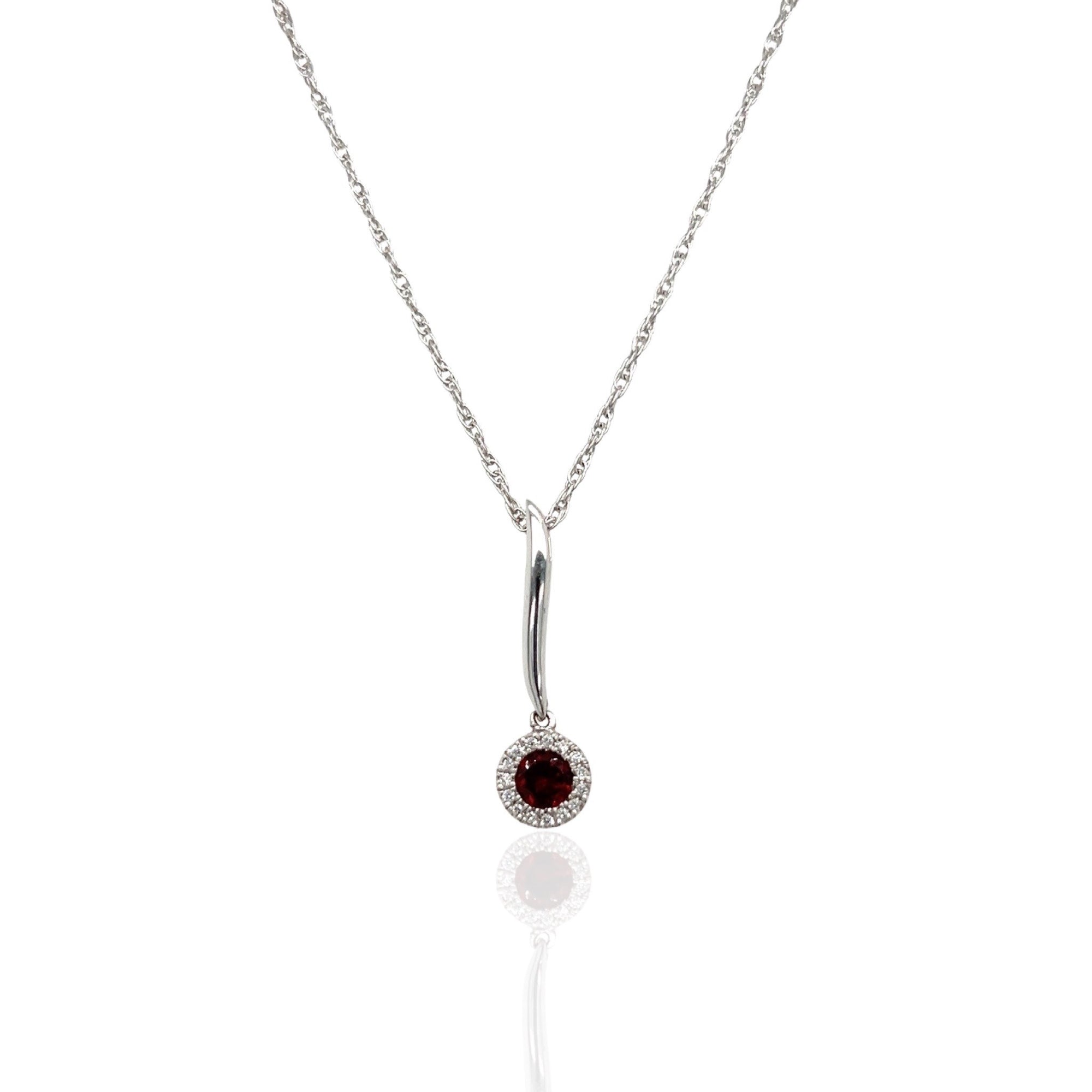 14 Karat White Gold Ruby and Diamond Necklace