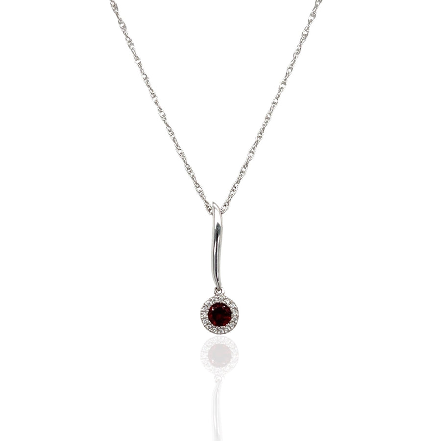 14 Karat White Gold Ruby and Diamond Necklace