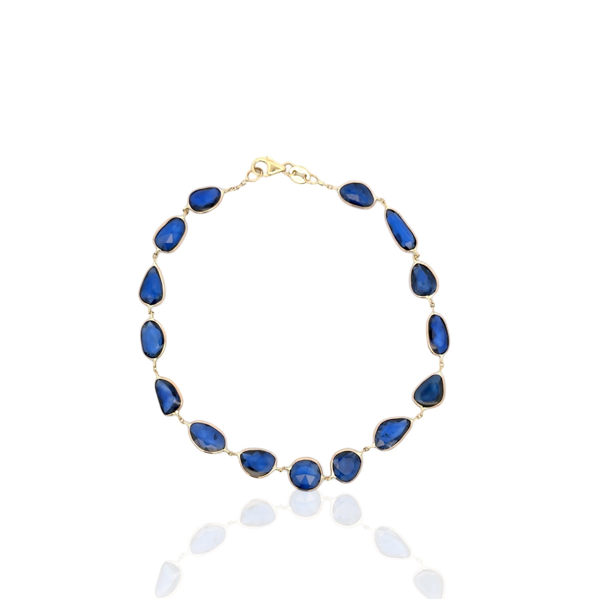 Sapphire Slice Bezel Bracelet in 14K Yellow Gold, 7.00ctw