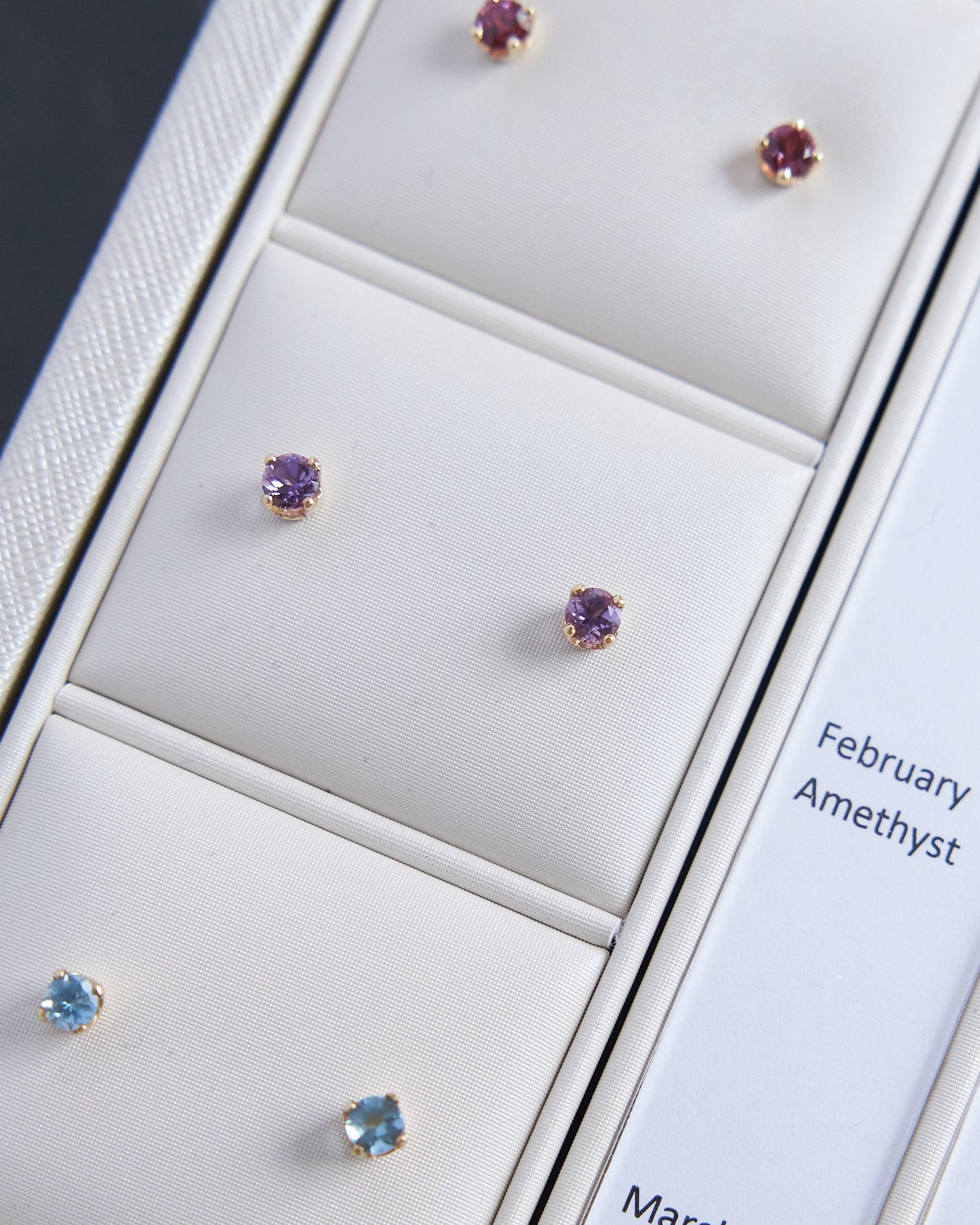 14 Karat Yellow Gold Amethyst Earrings