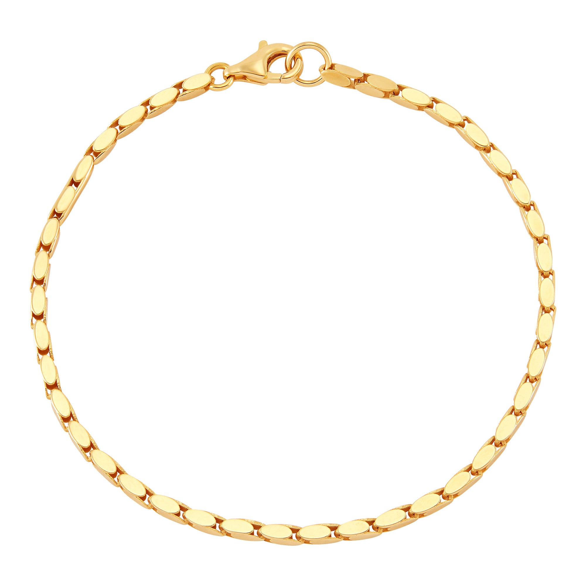 14 Karat Yellow Gold Oval Link Bracelet
