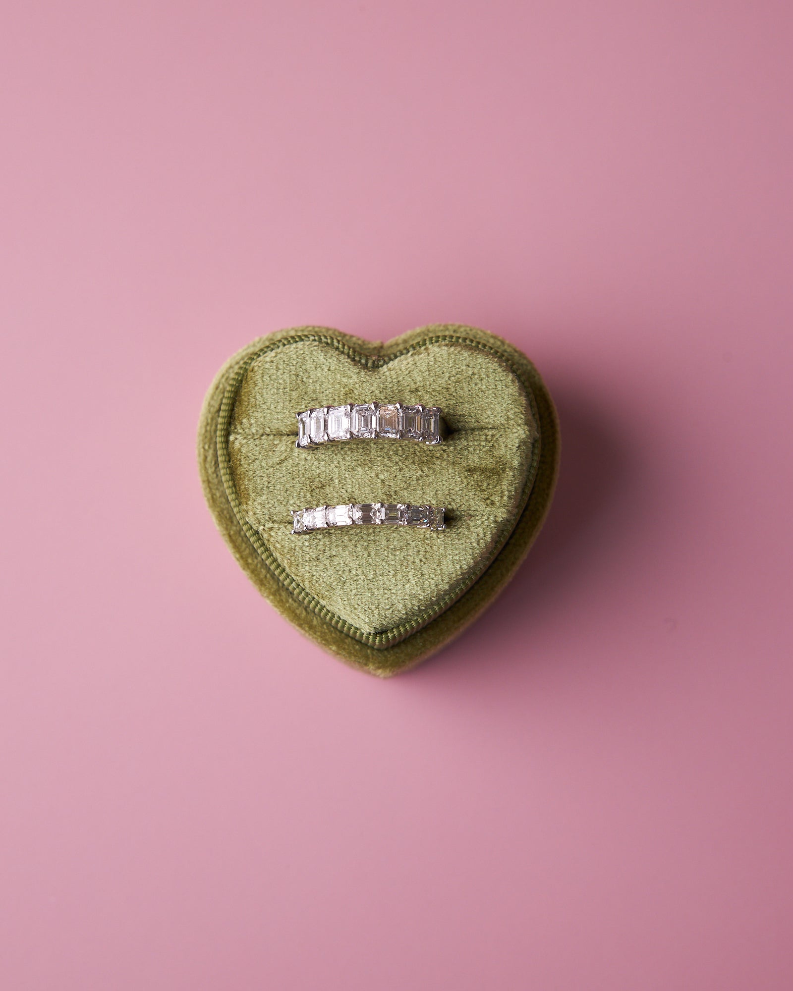 Platinum Emerald Cut Diamond Band