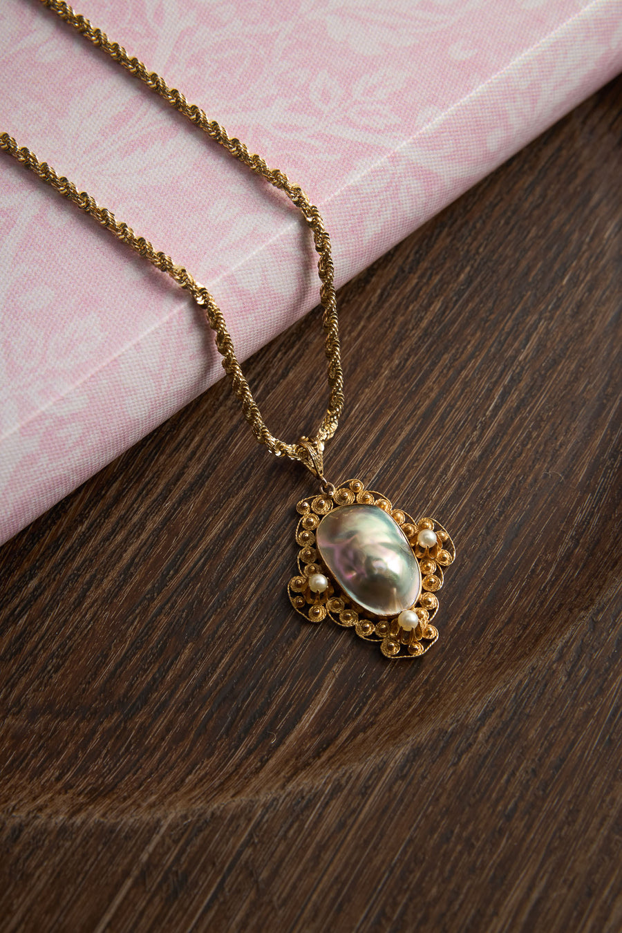14 Karat Mabé Pearl Pendant (chain not included)