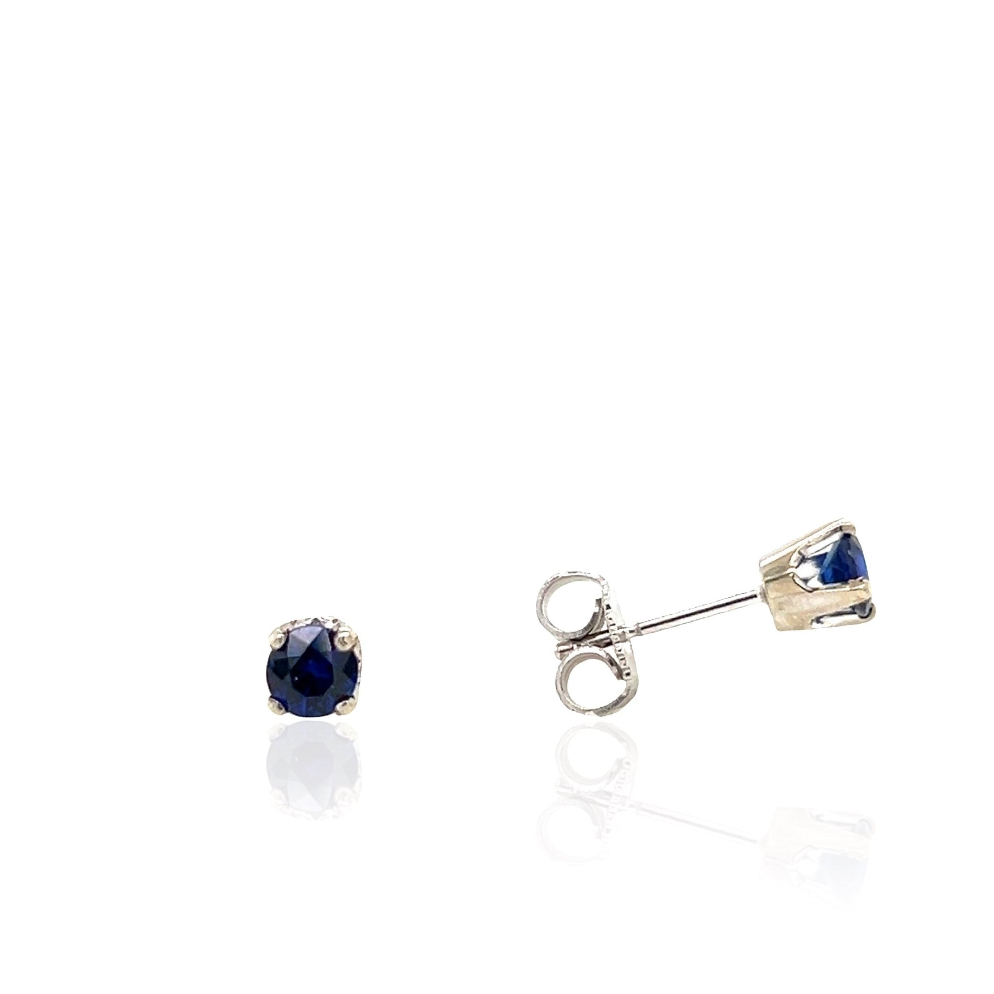 14 Karat White Gold Ceylon Sapphire Earrings