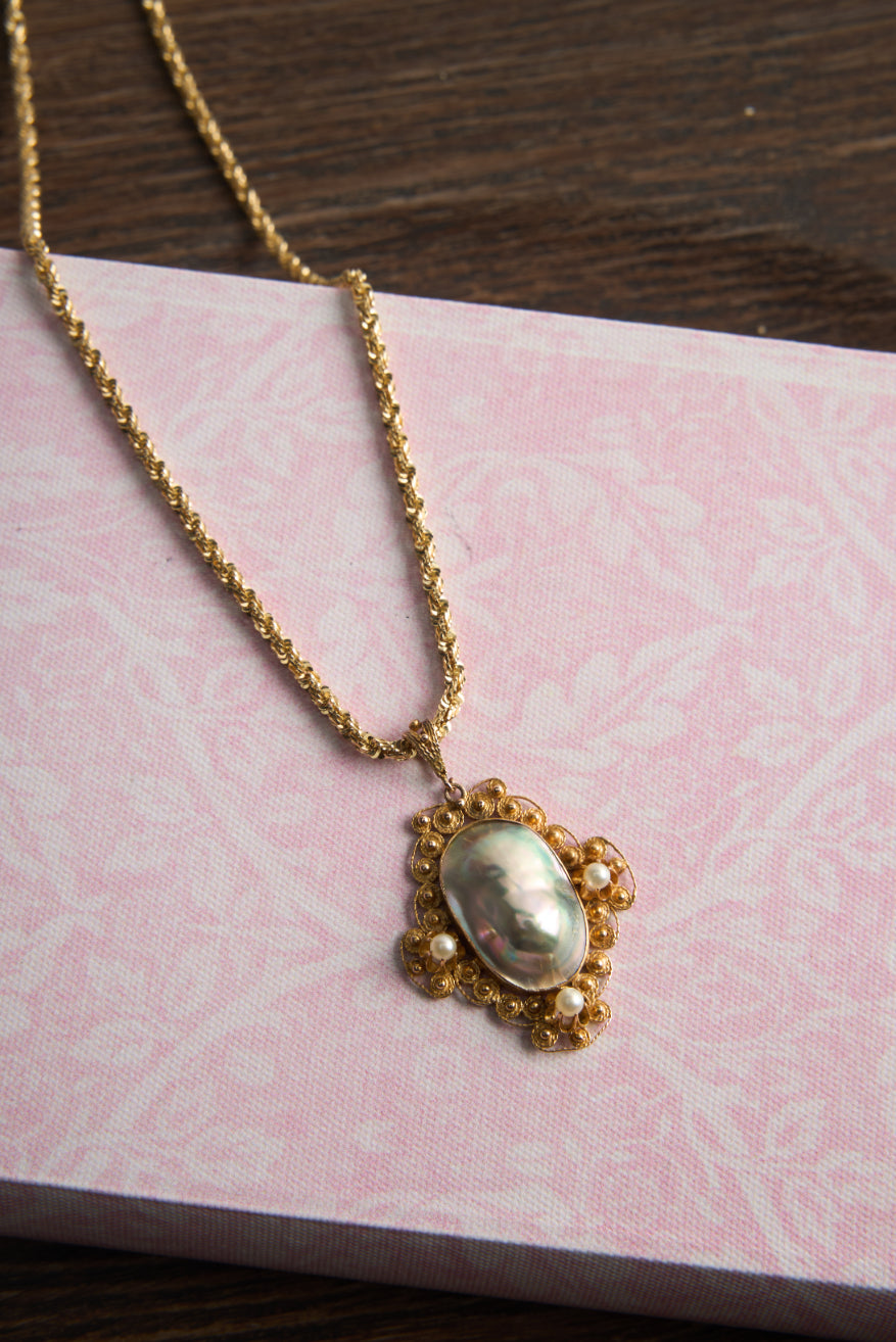 14 Karat Mabé Pearl Pendant (chain not included)