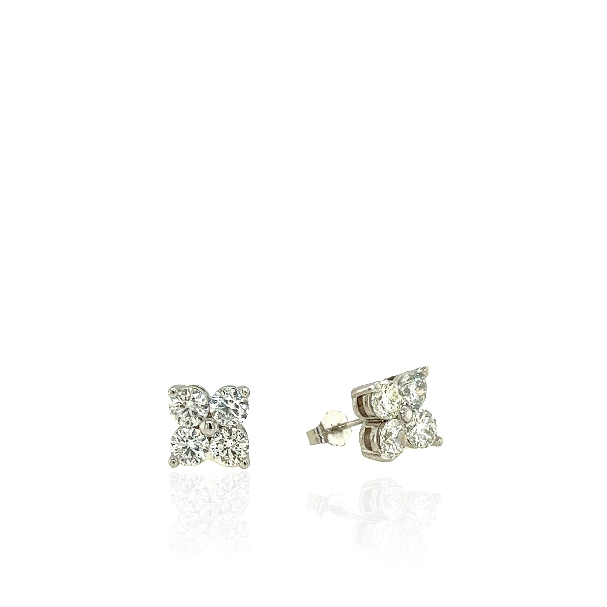 14 Karat White Gold Diamond Earrings