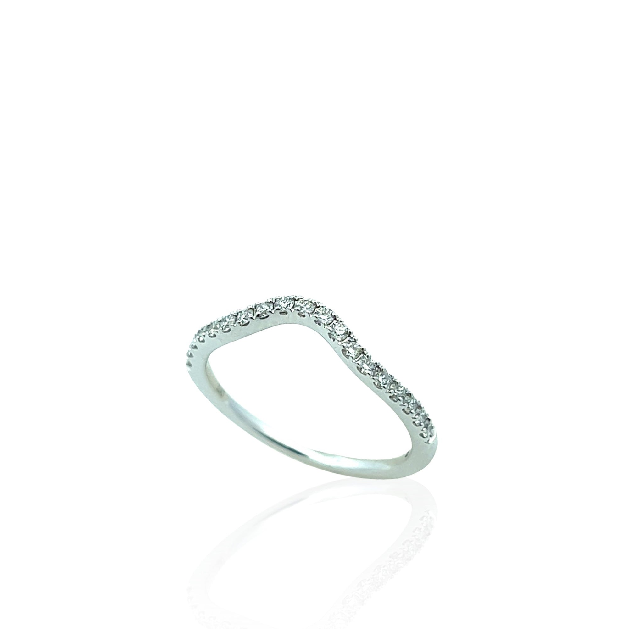 14 Karat White Gold Diamond Contour Band
