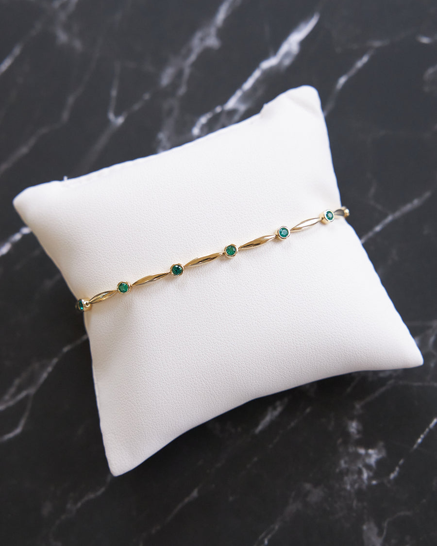 Emerald Bracelet in 14K Yellow Gold