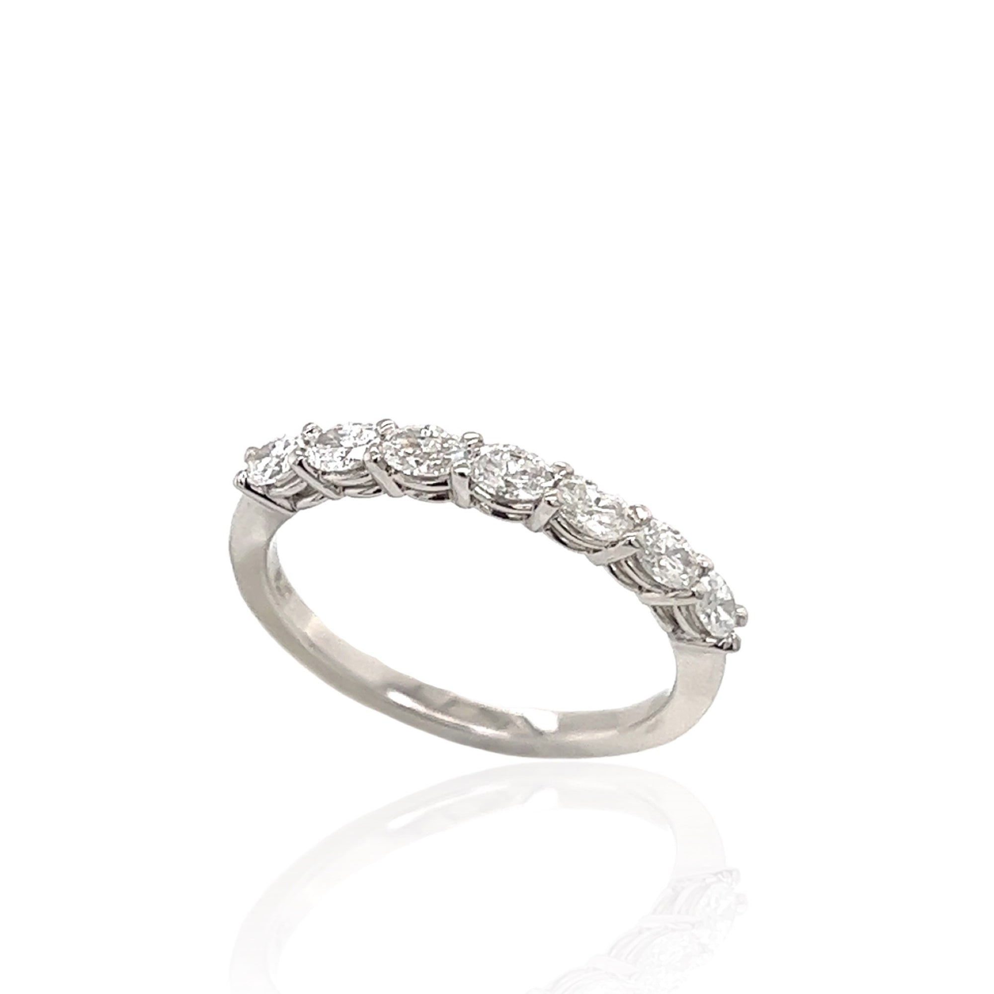 Platinum Oval Cut Diamond Band