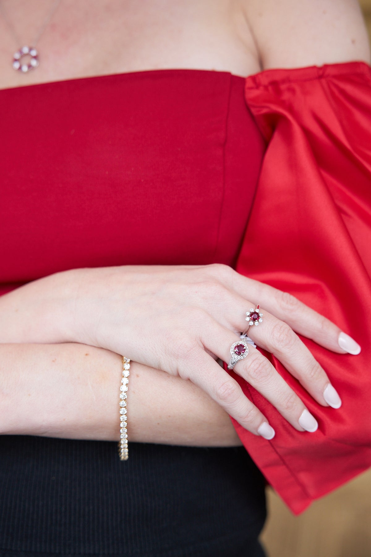 Platinum Ruby and Diamond Ring