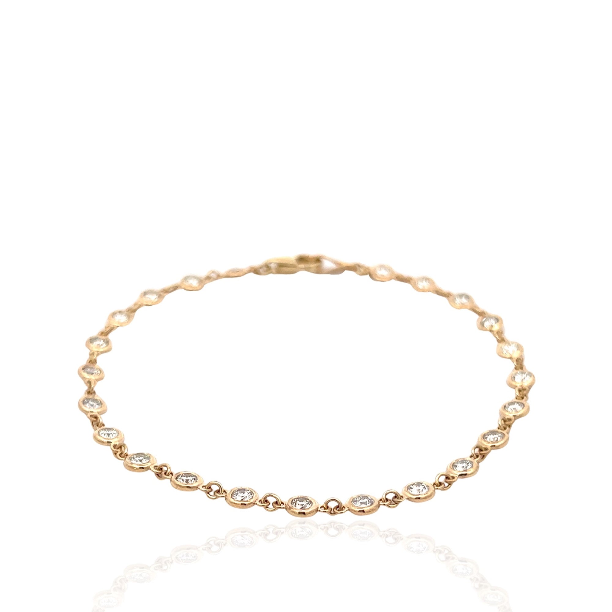14 Karat Yellow Gold Diamond Bracelet