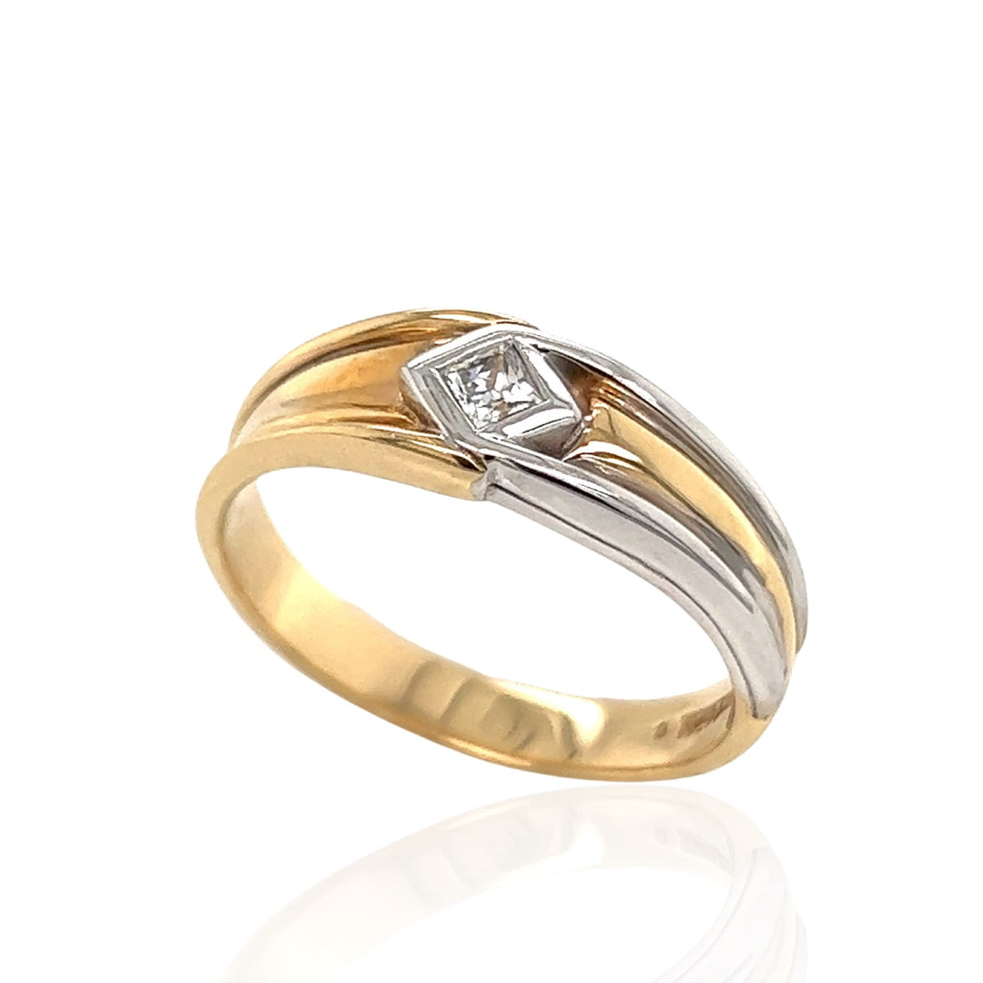 14 Karat White/Yellow Gold Diamond Ring