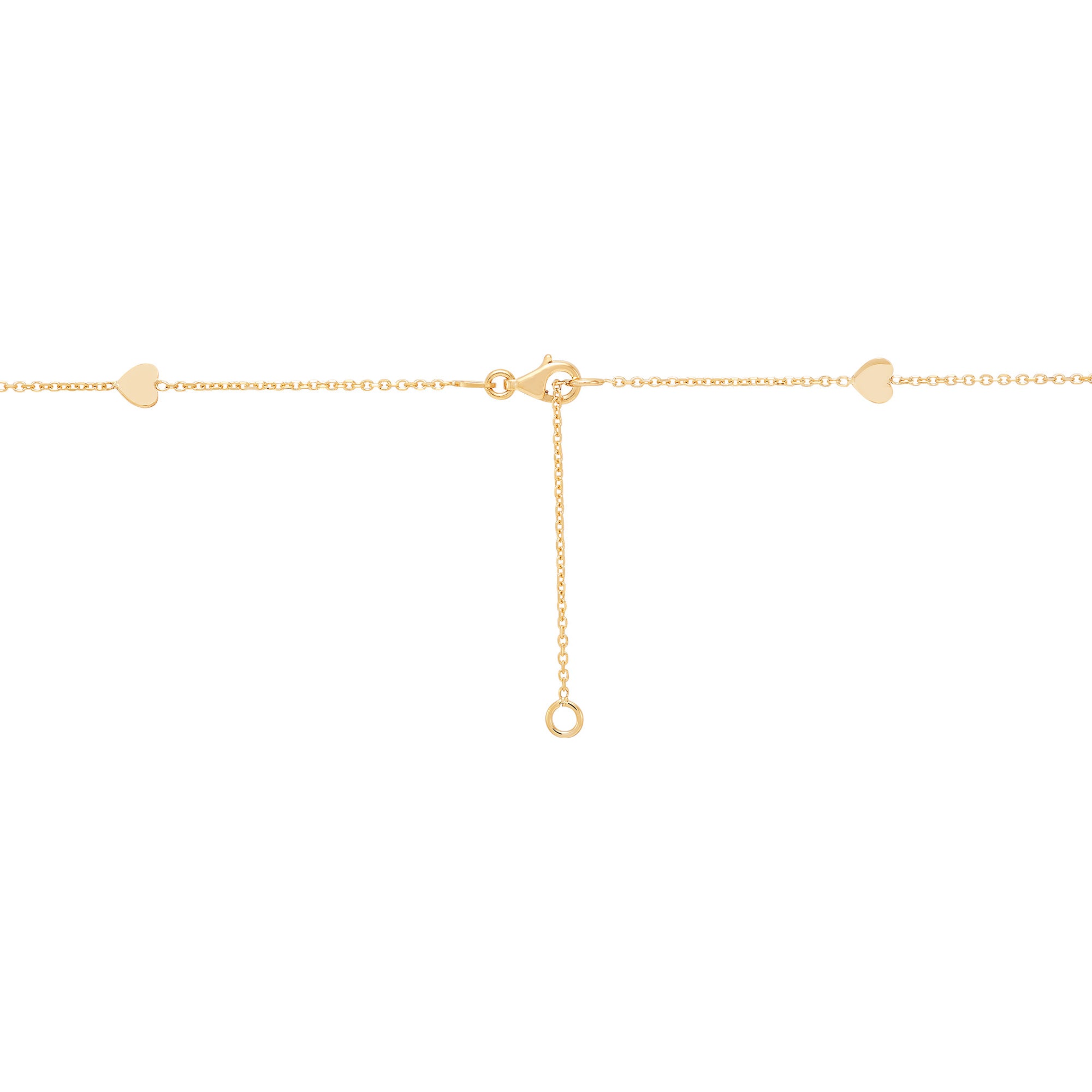 14 Karat Yellow Gold Hearts Station Necklace