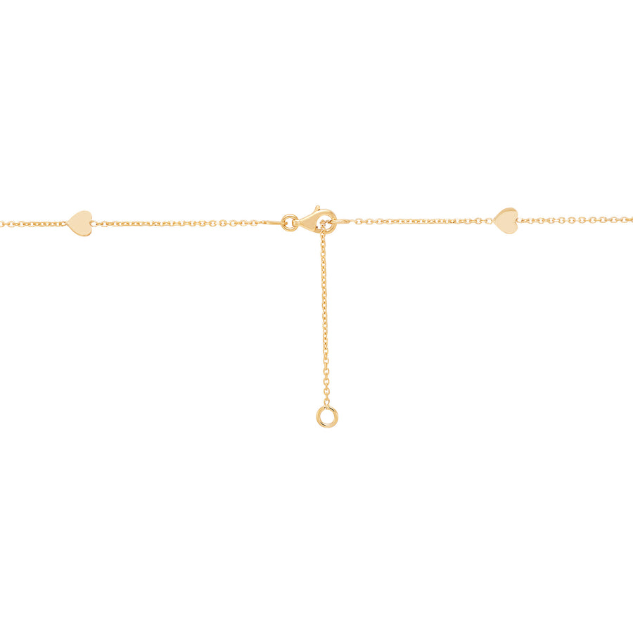 14 Karat Yellow Gold Hearts Station Necklace