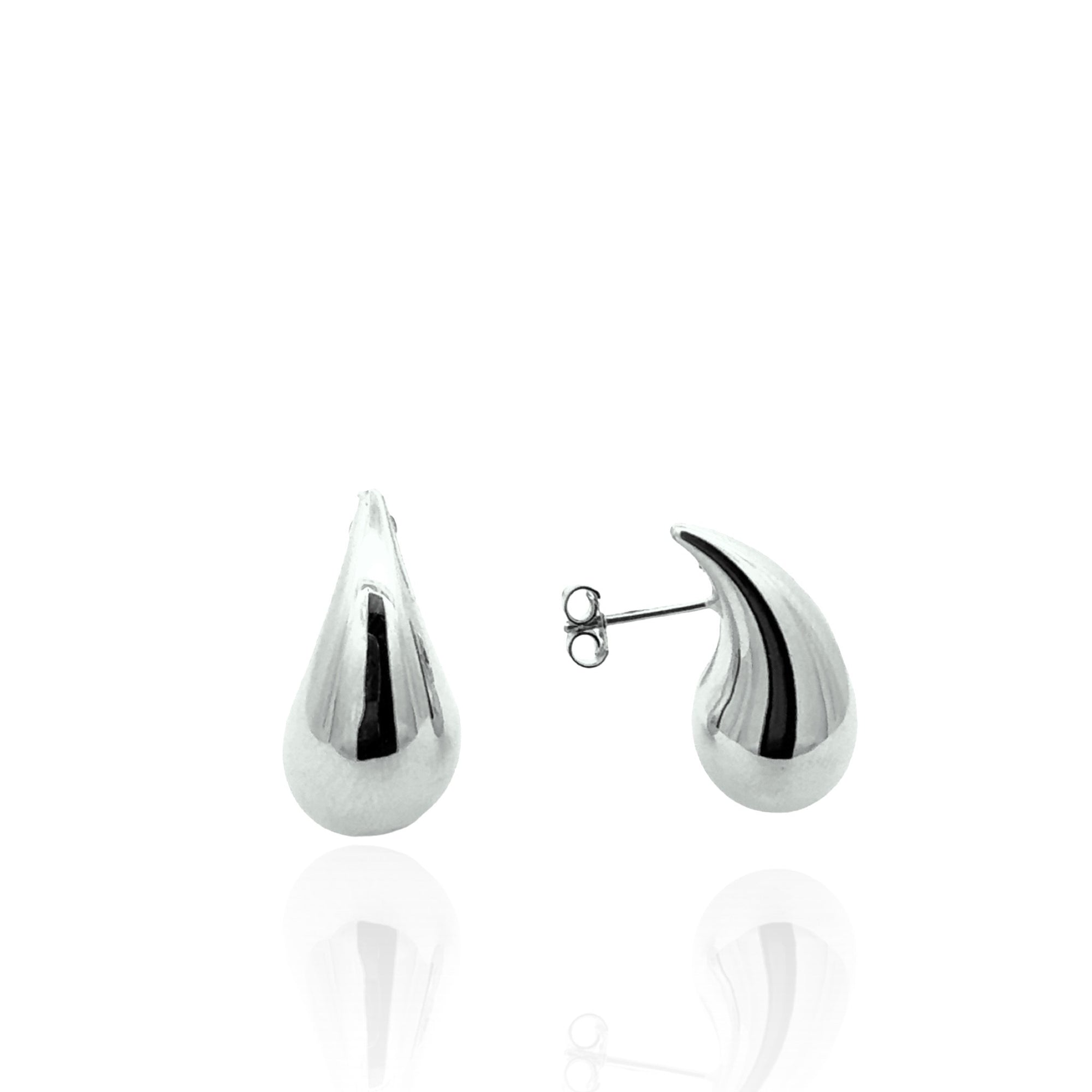 14 Karat White Gold Large Tear Drop Earrings
