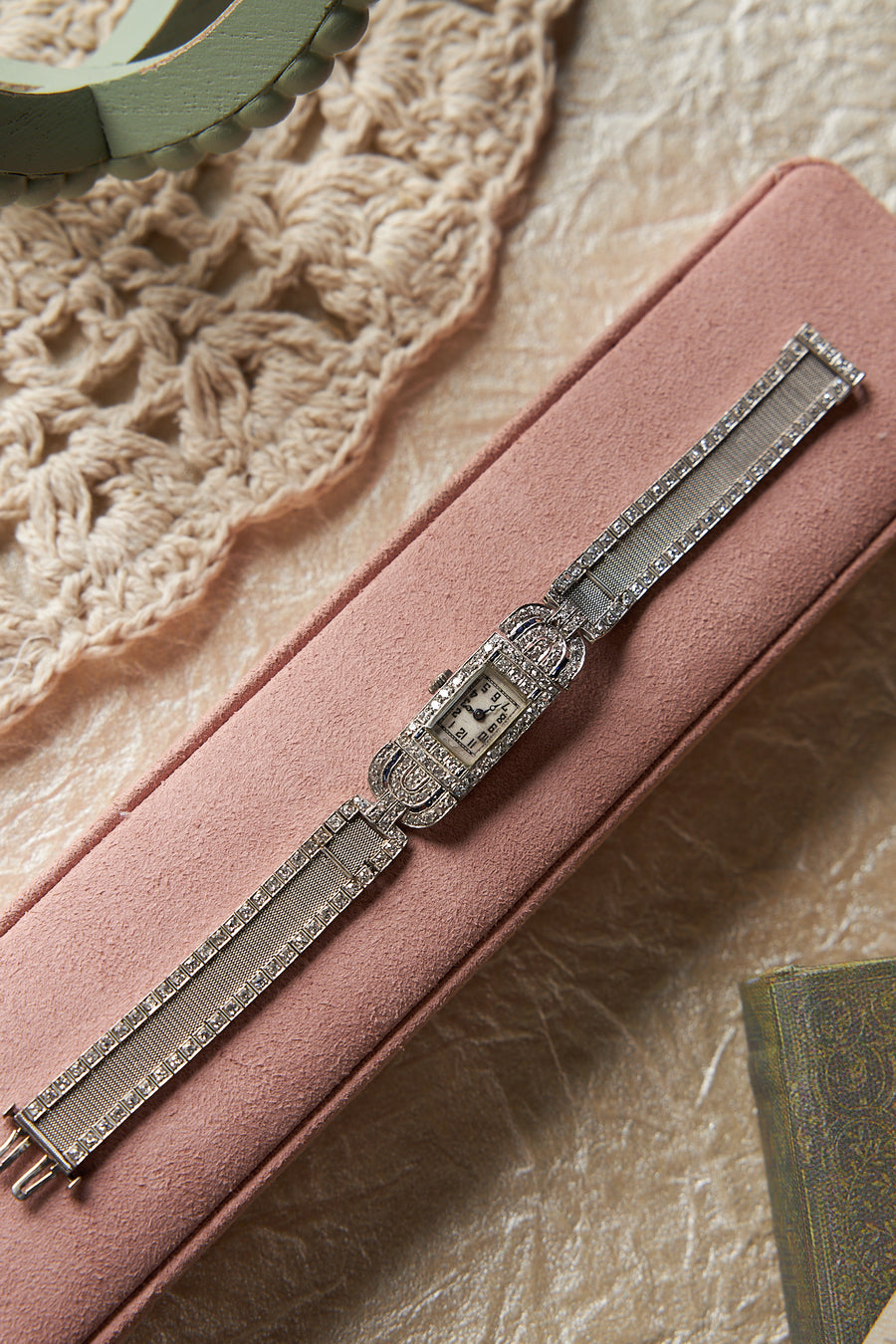 Platinum Sapphire and Diamond Watch