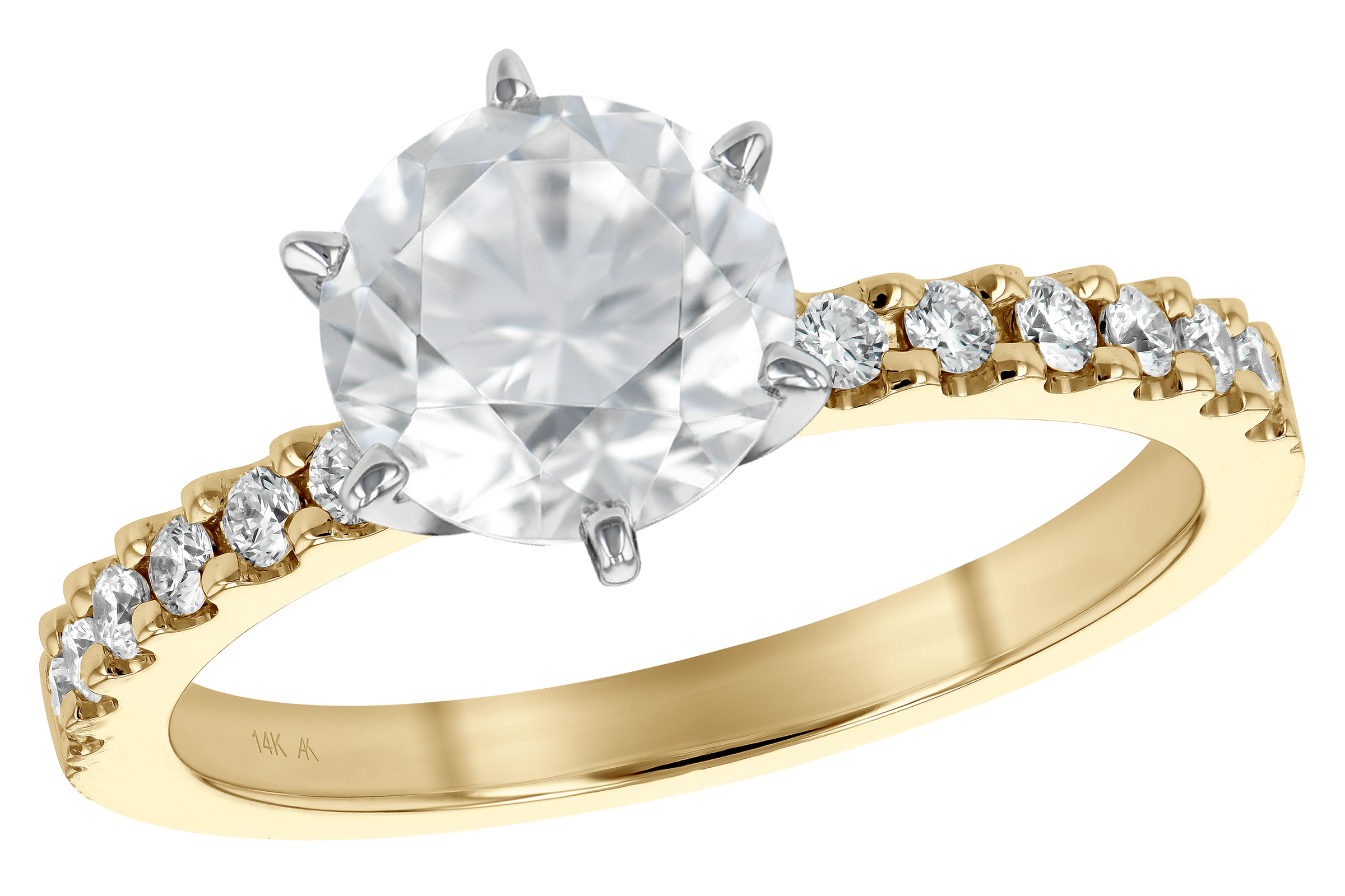 14 Karat Yellow Gold Diamond Semi-mount Ring