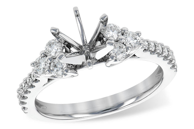 14 Karat White Gold Diamond Semi-mount Ring